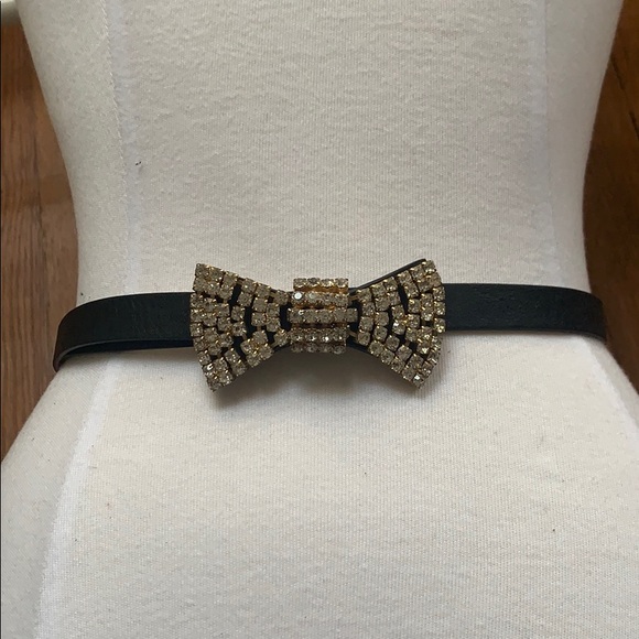Kate spade rhinestone bow leather belt main image 5